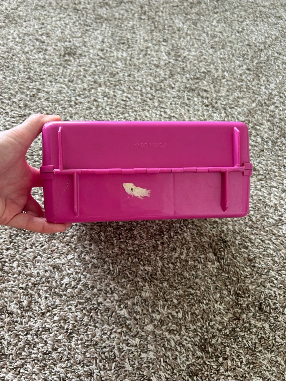 Vintage 80s 1988 Pink Plastic Hollywood Barbie Lunch Box NO THERMOS